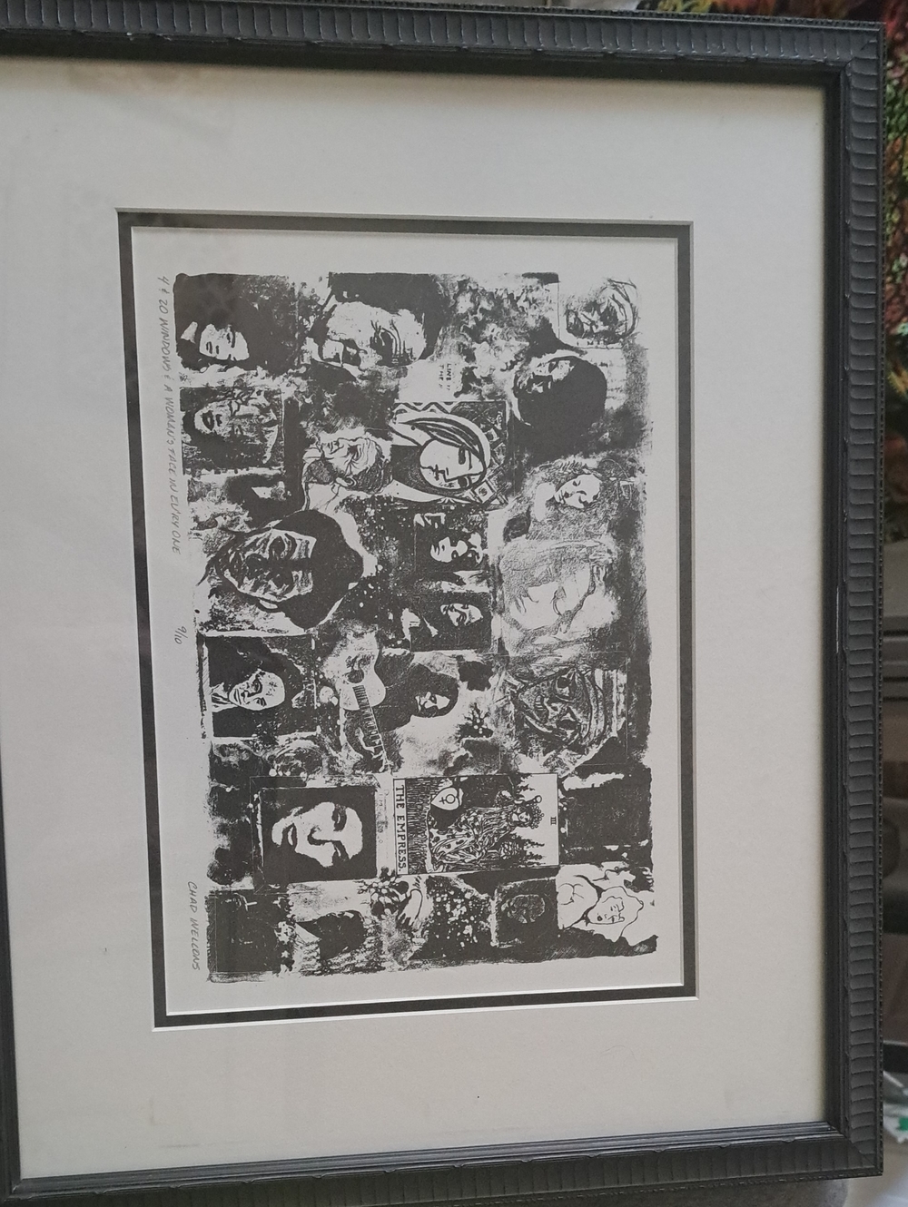 Black and White Signed Framed Home Art Print!  Rare Find!